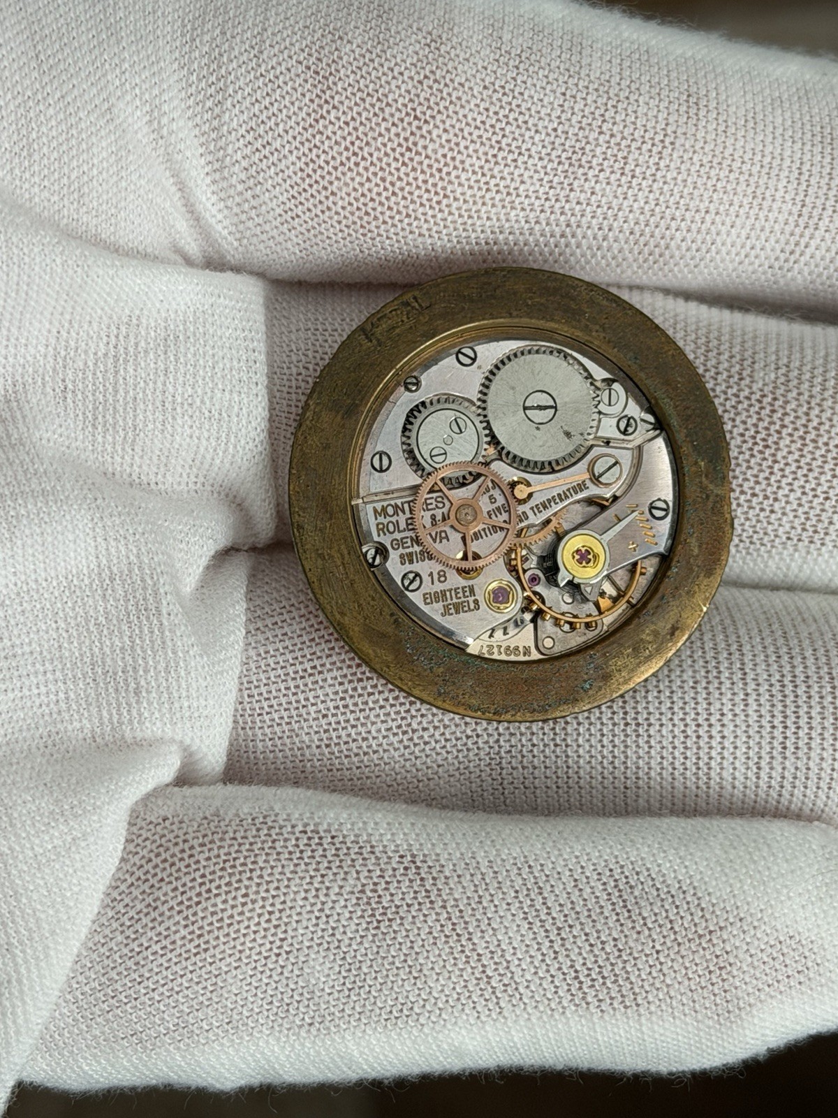 Vintage Rolex Cal. 710 18J Manual Wind Movement & Dial