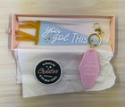 Camp A+O Welcome Kit Motivational Acrylic Keychain w/ Carabiner, Pink/Gold/Blue — photo 3