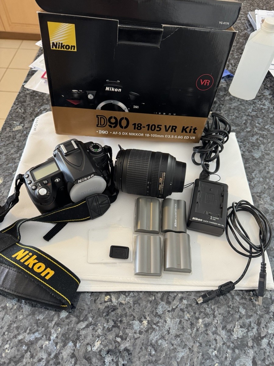 Nikon D90 DSLR Camera Kit w/ Nikon AF-S DX 18-105mm VR Lens + 3