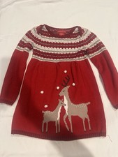 Jingles & Joy Girls 2T Red Fair Isle Reindeer...