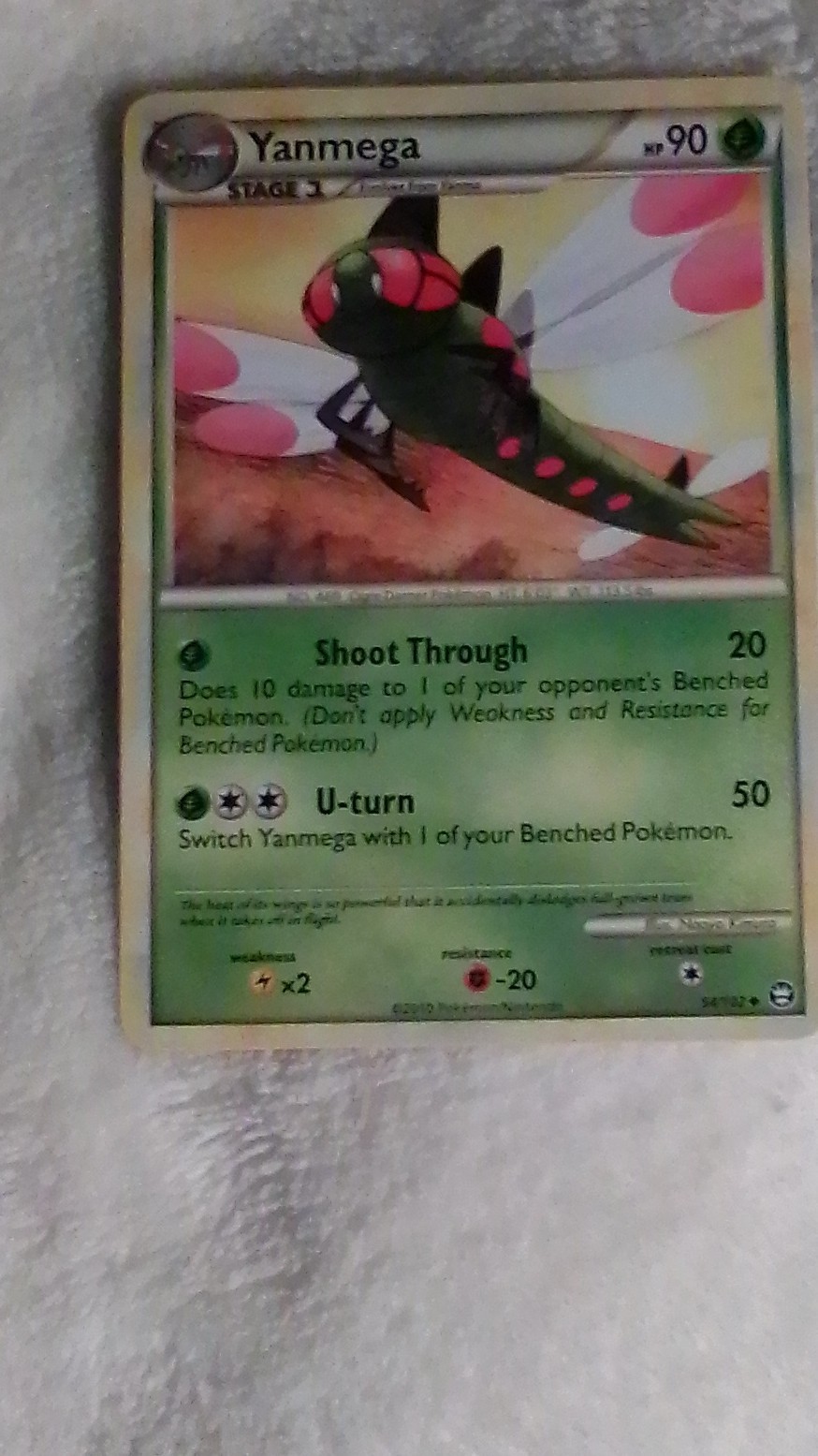 Pokémon TCG Yanmega 15/99 Stage 1 Regular English 2010 90 HP Card