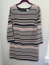 J.CREW Women's Size 4 Geometric Striped Multicolor Long Sleeve Sheath Dress