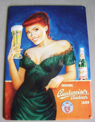 Blechschild Budweiser Budvar Original Lager Budweiser Ladies Motiv Nr.3  20x30cm