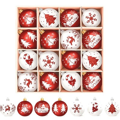 Christmas Baubles Plastic Christmas Tree Decorations, 16 Pieces Christmas Tree