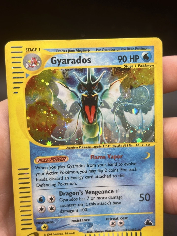 2003 Pokemon Skyridge Gyarados Holo Foil Rare H10/H32 WOTC E-Reader Series - Image 3 of 4