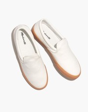 Madewell White Sidewalk Slip-On Canvas Classic Sporty Preppy Sneakers Size 9M