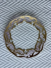 Stunning Gilted Gold And Pale Pink Plate And Bowl Set