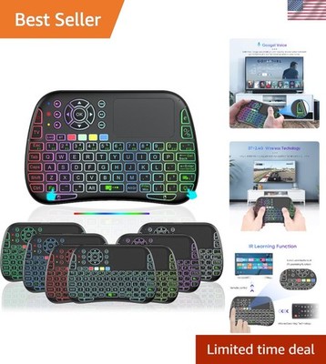 Voice-Enabled Wireless Keyboard with Touchpad & IR Learning for Smart Devices