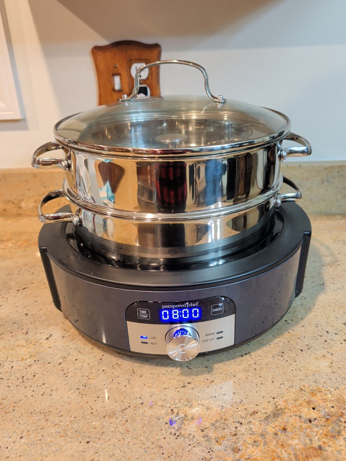 Pampered Chef Rockcrok 4 Qt, 3L Slow Cooker Set 100467 Black Extra Accessories 