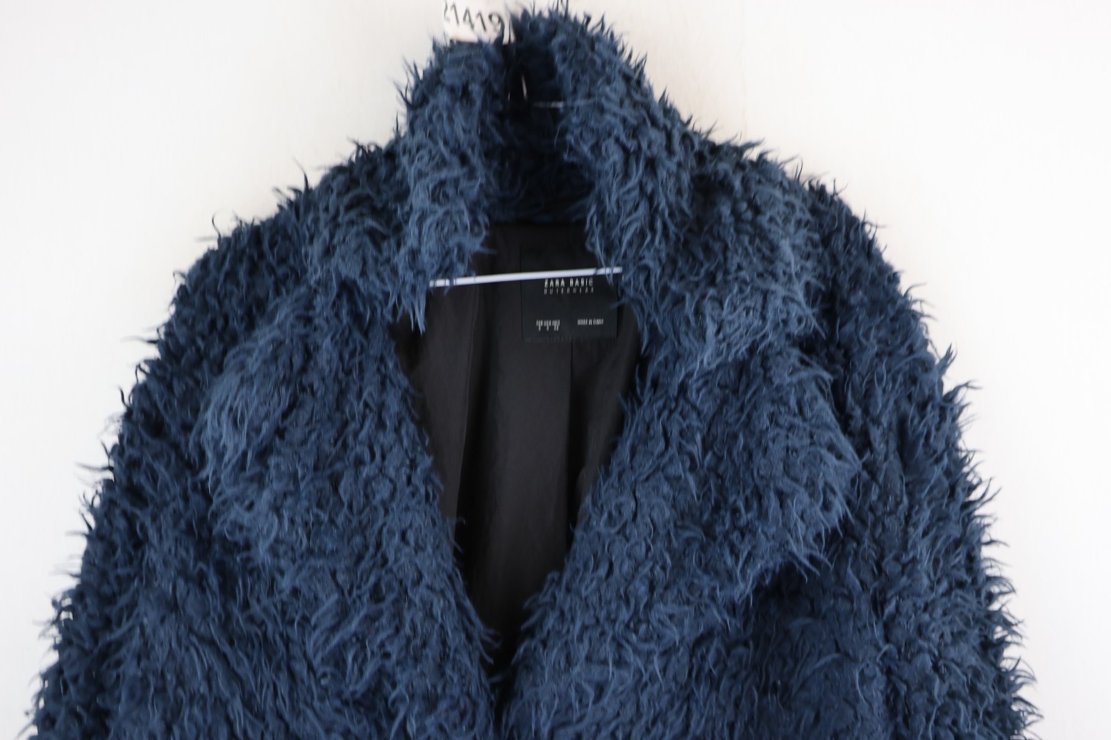 ZARA BASIC Blue Shearling Jacket size S Womens Ca… - image 2
