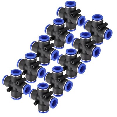 10 Stück Inline-Verteiler Fitting 12mm OD 4-Wege Push-in für Manifold