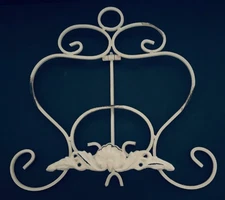 Metal Scroll Easel Picture Art Book Holder 12"x 12" x 1.5” 0ff-White Shabby