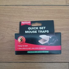 PACK OF 2 RENTOKIL QUICK SET MICE MOUSE TRAPS 
