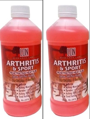 2XLDN Research Arthritis&Sport Penetrating Heat Rub Epsom Salt Plus Alcohol 16OZ