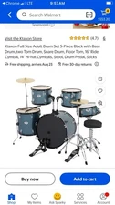 5-Piece Adult 22 Inch Drum Set, Beginner Percussion Kit with Stool and Stands