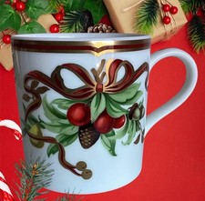 TIFFANY WHITE HOLIDAY GARLAND CHRISTMAS MUG