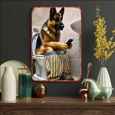 German Shepherd Sign 8x12 Vintage Metal Yard Sign Dog Lover Plaque