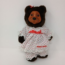 Robert Raikes Bears 1993 Red Hearts  Bows Wood Face Applause VTG Collectible