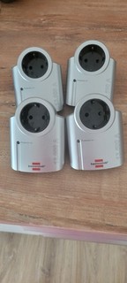 Brennenstuhl Steckdosenadapter mit Überspannungsschutz silber schwarz4er Set
