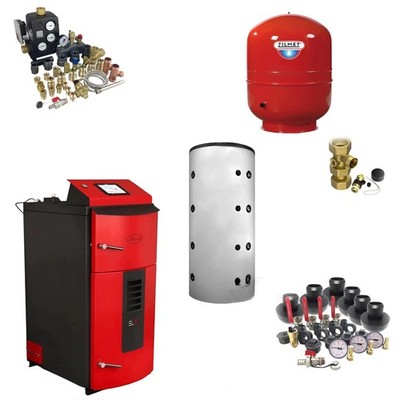 Komplettpaket Holzvergaser Attack SLX Lambda Touch 35 kW mit Pufferspeicher