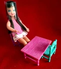 Vintage Barbie's little sister BRUNETTE TUTTI in her original romper + table set