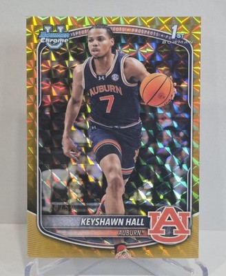 2025-26 Bowman - Chrome Prospects - Keyshawn Hall #BCP-60 Gold Geo Refractor /50