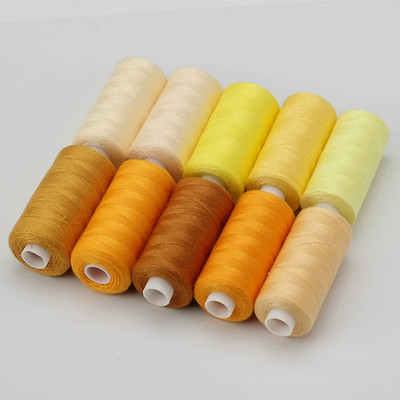 1 Set mit 10 Rollen Polyester 402 Nähgarn für den manuellen und mechanischen Einsatz, 400