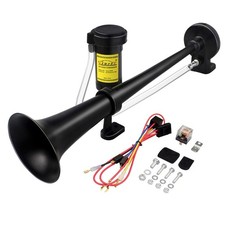 12V 150DB Car Air Horns, 18 Inches Chrome Zinc Single Trumpet Truck Air Horn ...