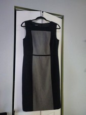 Nine West Black Gray Colorblock Sheath Dress Sleeveless Knee Length Size 6