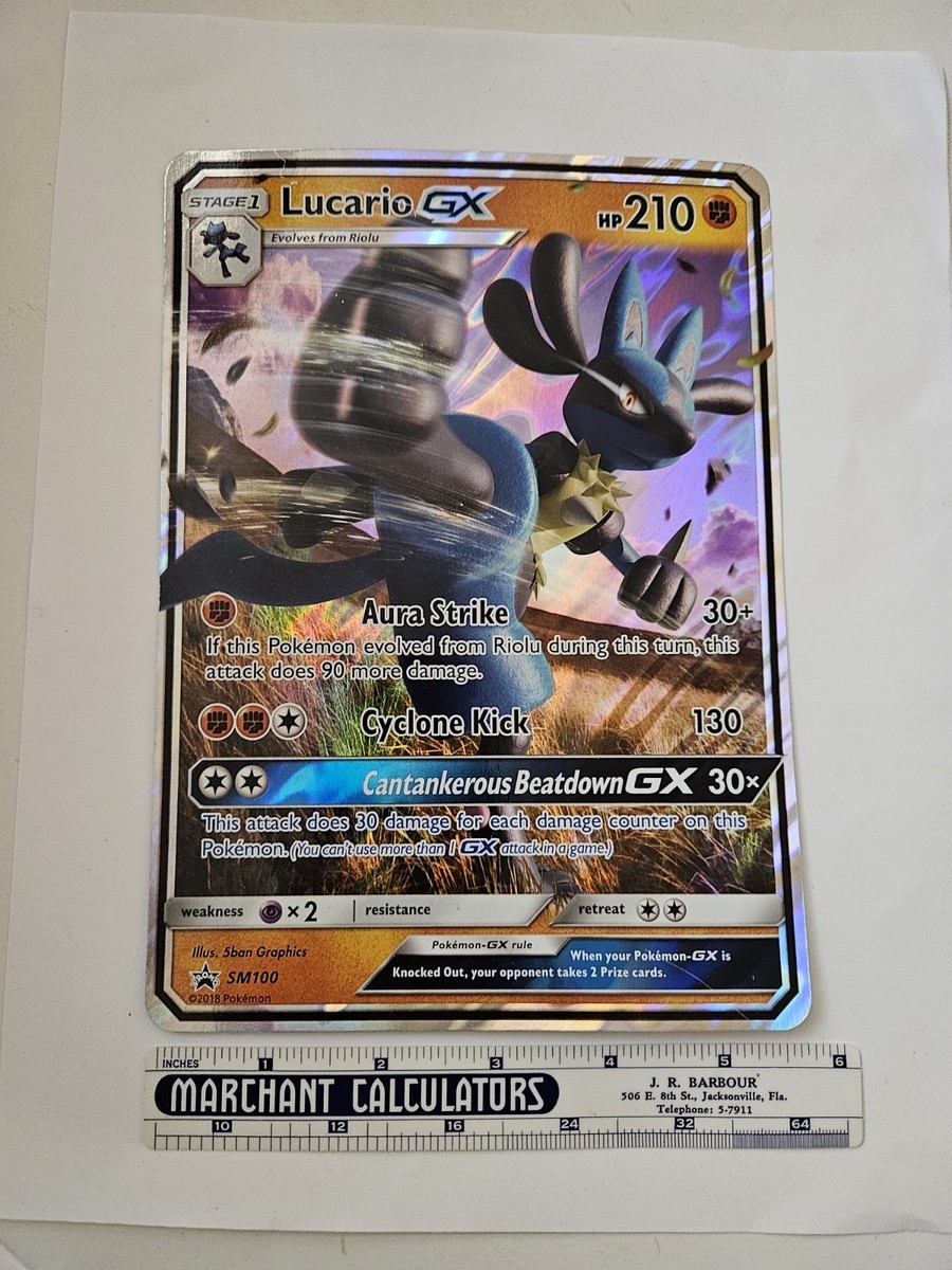 2018 Jumbo Pokemon Lucario GX HP 210 SM100 Card | eBay