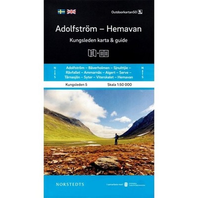 Sweden Adolfström - Hemavan. Kungsleden hiking trail map & guide - part 5