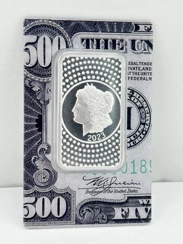 2023 PAMP 50 Gram Fine .999 Silver Morgan Head Bar in Assay