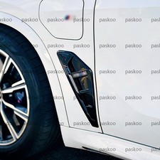 Glanz Schwarz Kotfl�gel Lufteinl�sse Abdeckung F�r BMW X5 X5M G05 F95 2019-2023