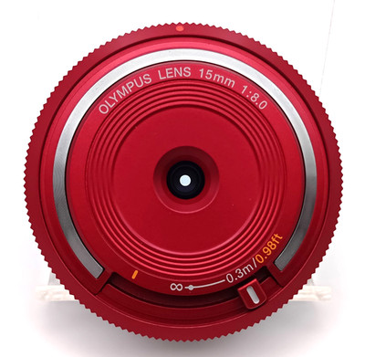 [Near Mint] Olympus Lens 15mm f/8 Red BCL-1580 Body Cap Lens for Pen Camera #24