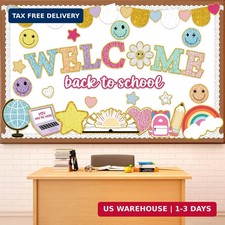 Welcome Back to School Bulletin Board Set Boho Groovy Classroom Decorations Colo