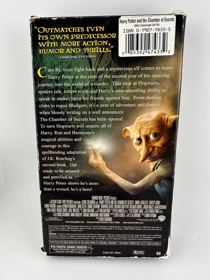 Harry Potter and the Chamber of Secrets VHS 2003 Warner Bros Year 2 - Image 2 of 3
