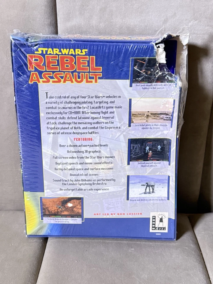 Star Wars Rebel Assault PC 1993 IBM CD-ROM caja grande ver todas las fotos y descripción Foto 2 de 3