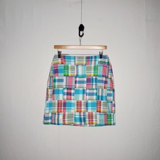 Talbots Madras Plaid Patchwork Skirt Women 2 Multicolor Preppy NEW
