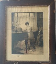 "Percy Moran 'The Old Song' c.1890 - Hand Signed by Moran & Sartain - Authentica