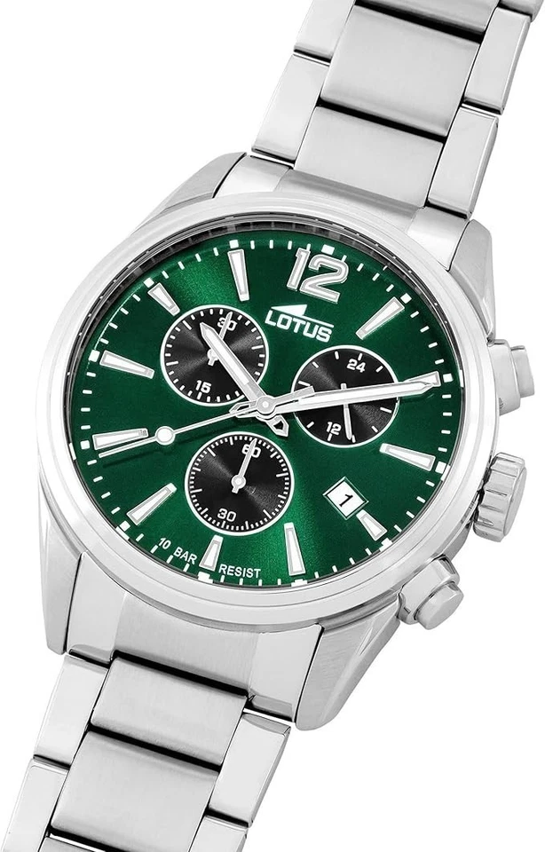 Orologio Lotus Uomo Cronografo Acciaio Quadrante Verde 18690/4 - Immagine 3 di 4