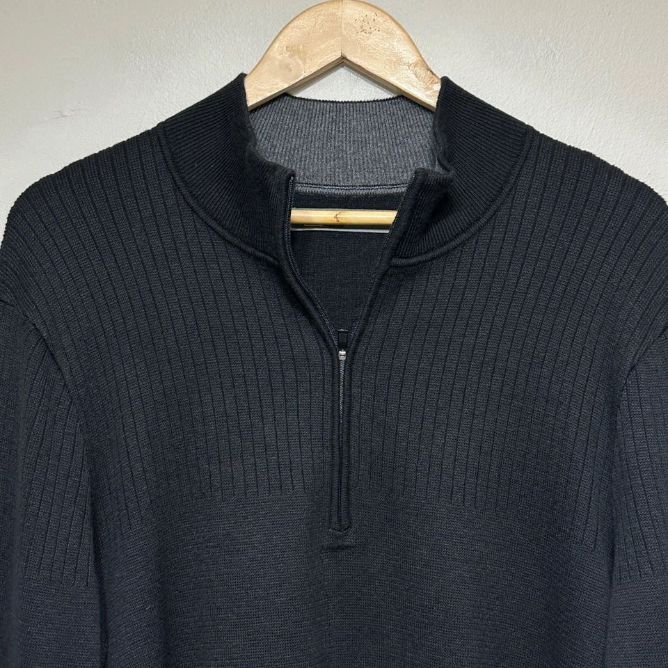 REI Men Ribbed 1/4 Zip Pullover Sweater Cotton Tencel Knit Large Outdoor Travel - Image 3 of 4