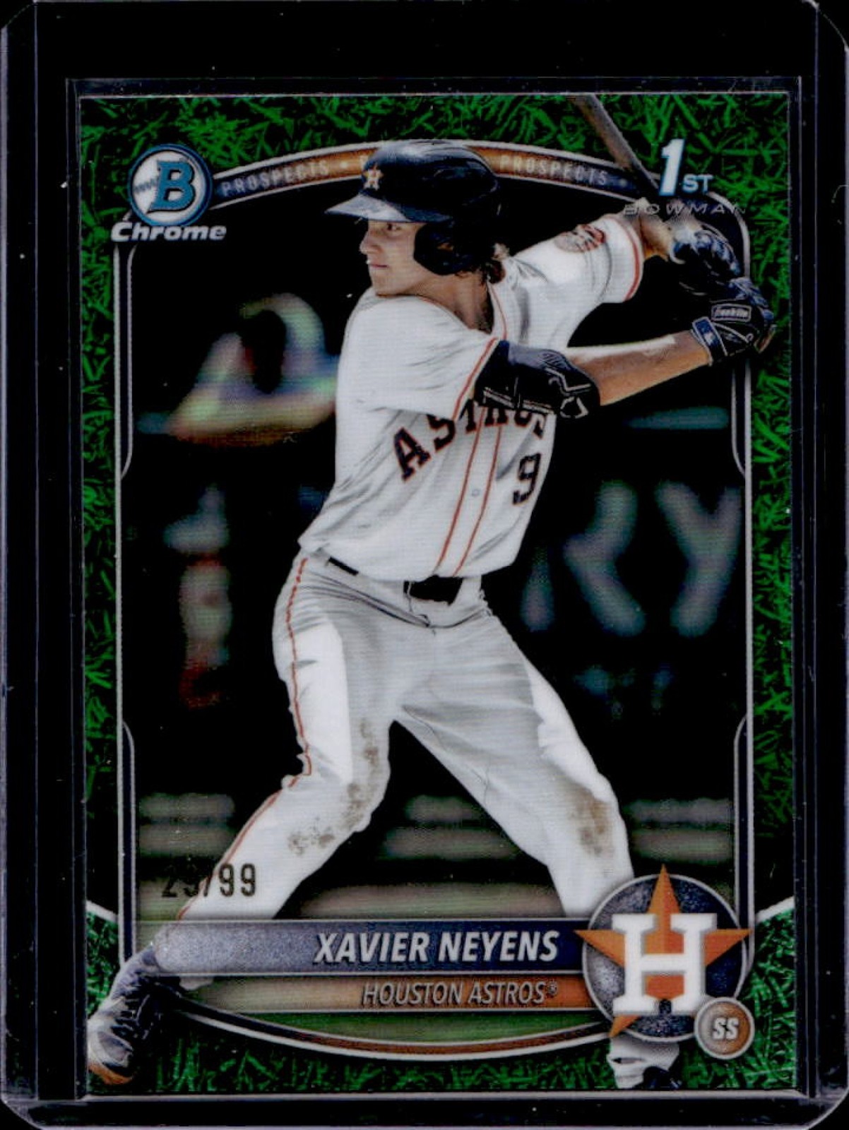 2025 Bowman Draft Xavier Neyens Chrome Green Grass Refractor 1st #/99 Astros