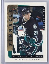 1996-97 BE A PLAYER STEVE RUCCHIN PINNACLE AUTO BAP SIGNATURE #186 DUCKS