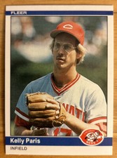 1984 Fleer Kelly Paris Rookie Card (RC) #476 Reds Infield High-Grade NM O/C. rookie card picture