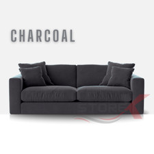 Storex Plush Fabric Large Sofa 2 3  Seater Removable Couch Seat and Covers