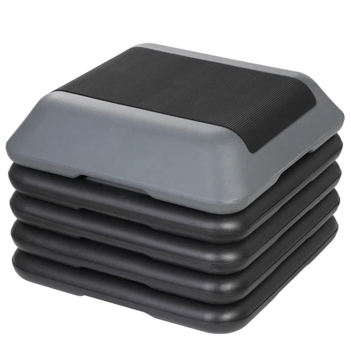 Adjustable Aerobic Step Platform Non-slip with 4 Risers Home Gym Grey/Green - Picture 2 of 21