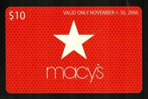 MACY'S Christmas, White Star ( 2006 ) Gift Card ( $0 - NO VALUE ) RARE - Picture 1 of 2