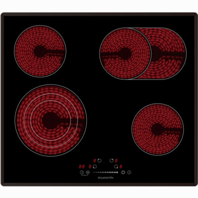 Wolkenstein Glaskeramikkochfeld mit Rahmen Bräterzone 3-Kreis Touch Control