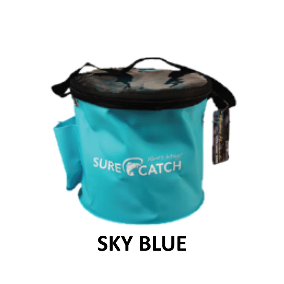 SureCatch - Soft Bait Bucket Round 24cm ~ Waterproof Live Bait Storage Bag - Image 4 of 4