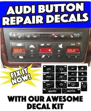 AUDI A4 AC CLIMATE CONTROL BUTTON REPAIR RESTORATION DECALS STICKERS
